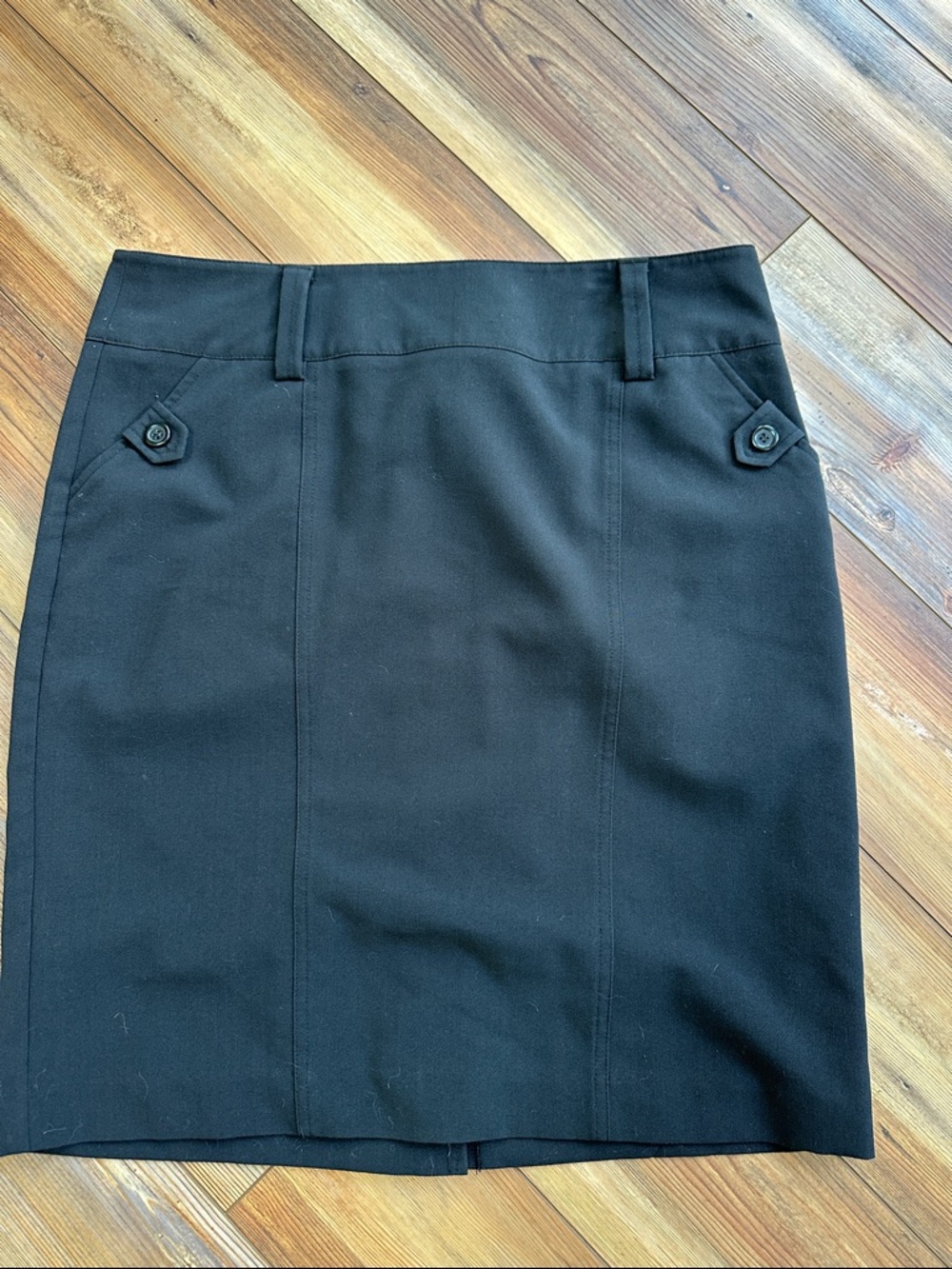 Cato Black Women's Pencil Skirt with Button Tab Details